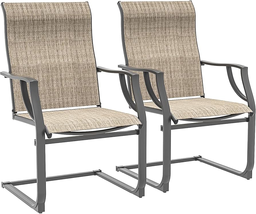 Amopatio Set of 2 Patio Chairs, Outdoor Furniture for Patio Deck, Brown