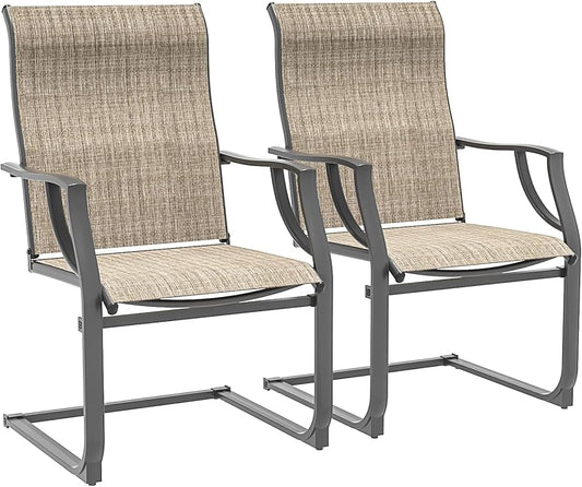 Amopatio Set of 2 Patio Chairs, Outdoor Furniture for Patio Deck, Brown