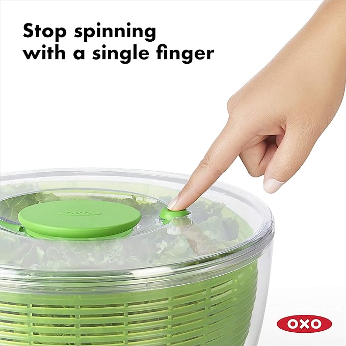 OXO Salad Spinner 26cm Diameter Green Salad & Fruit Spinner Divider Colander Oxo