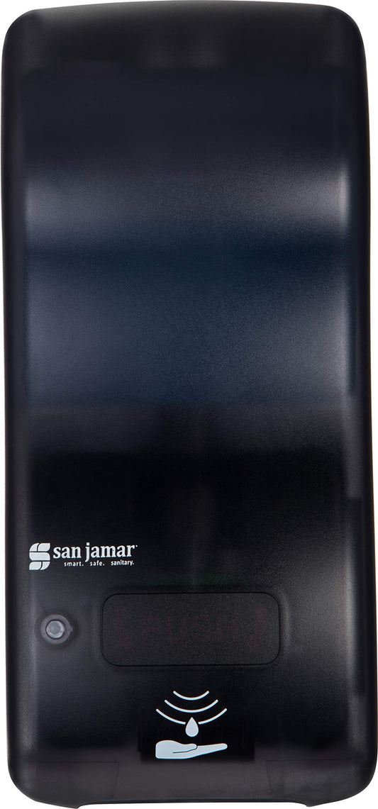 San Jamar Classic Rely Hybrid Electronic Soap Dispenser Hand Sanitizer Dispenser with Universal Compatibility for Home, Bathroom, Kitchen, Restrooms, Restaurants, Plastic, 900 Ml, Black Pearl