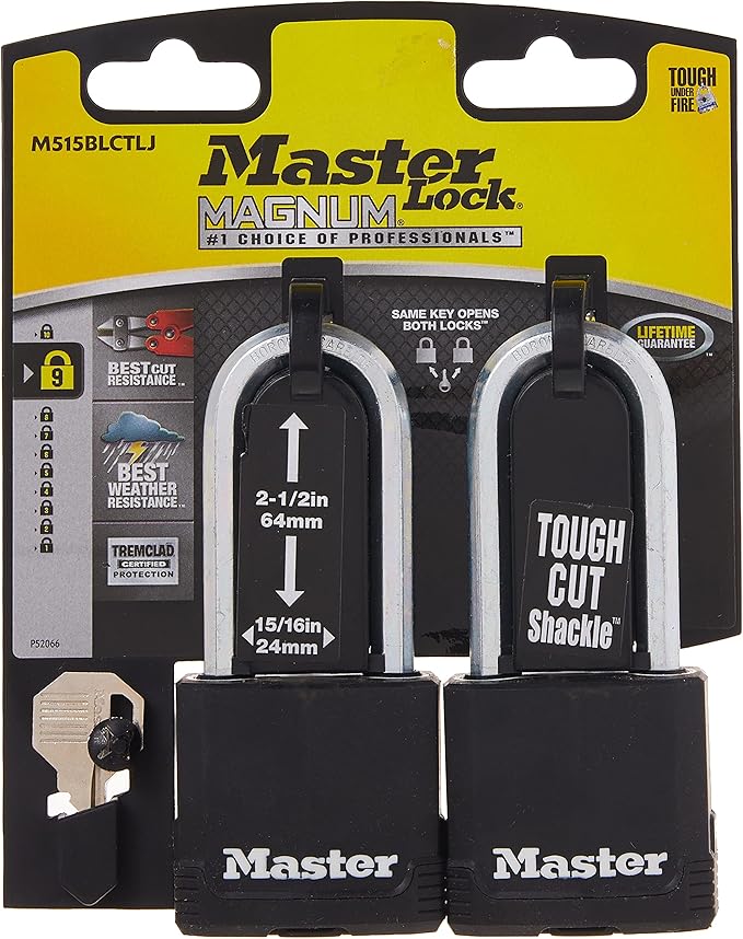 Master Lock Co. M515XTLJHC Magnum 2 Pack 2" Covered Padlock