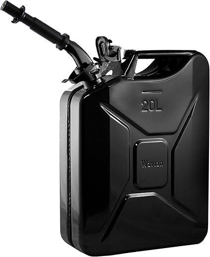 Wavian Authentic NATO Jerry Can Fuel Can, Black 20L