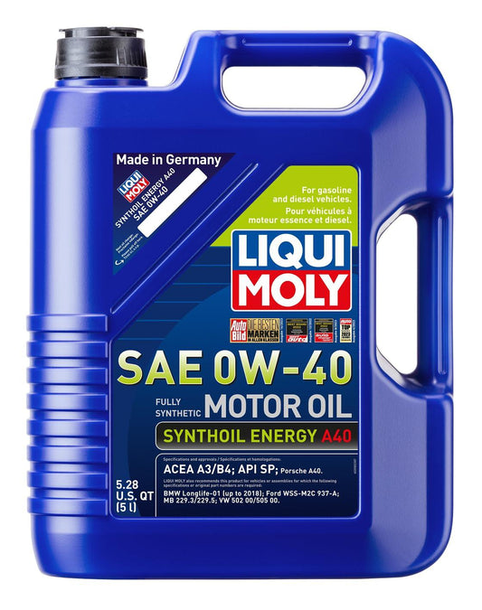 LIQUI MOLY Synthoil Energy A40 SAE 0W-40 | 5 L | Synthesis technology motor oil | SKU: 2050