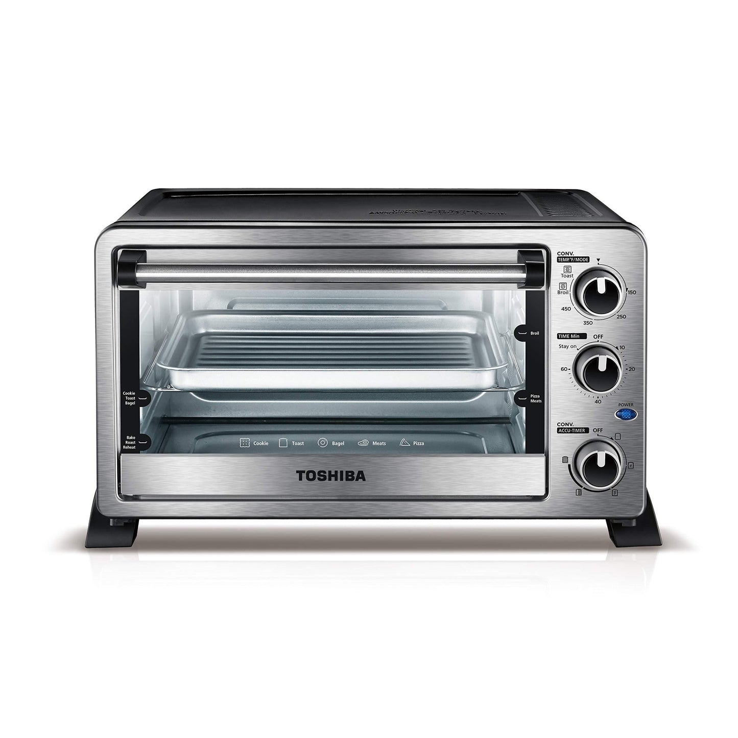 Toshiba MC25CEY-CHSS 6-Slice Convection Toaster Oven, Stainless Steel