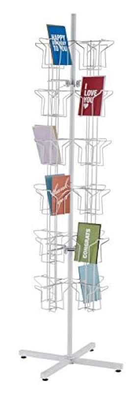 SSWBasics Rotating Greeting Card Rack - 48 Pocket - Overall Dimension: 65”H x 16”D - 48 Pockets Total (Each 5”W x 7”H x 1 5/8”D) - Perfect for Thrift, Retail, Grocery, and Convenience Stores