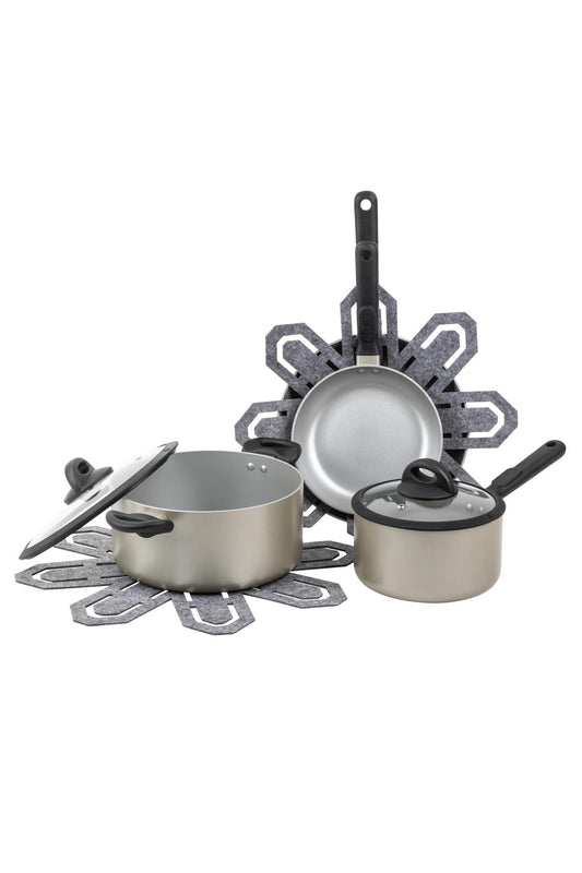 Brooklyn Steel Co. 8 Piece Ultraviolet Nonstick Cookware Set - Silver