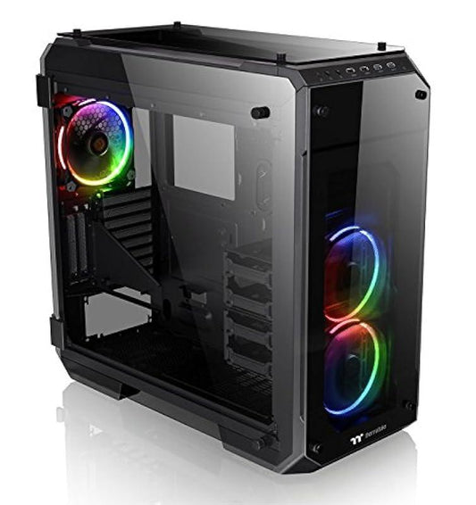 BROKEN TOP GLASS Thermaltake View 71 RGB 4-Sided Tempered Glass Vertical GPU Modular E-ATX Gaming Full Tower Computer Case CA-1I7-00F1WN-01 , Black