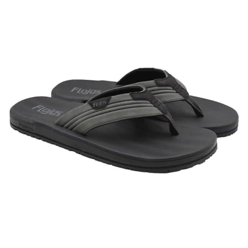 Flojos Men's Memory Foam Sandals Flip-flops, Black/Gray (Black/Gray, US Footwear Size System, Adult, Men, Numeric, Medium, 8)