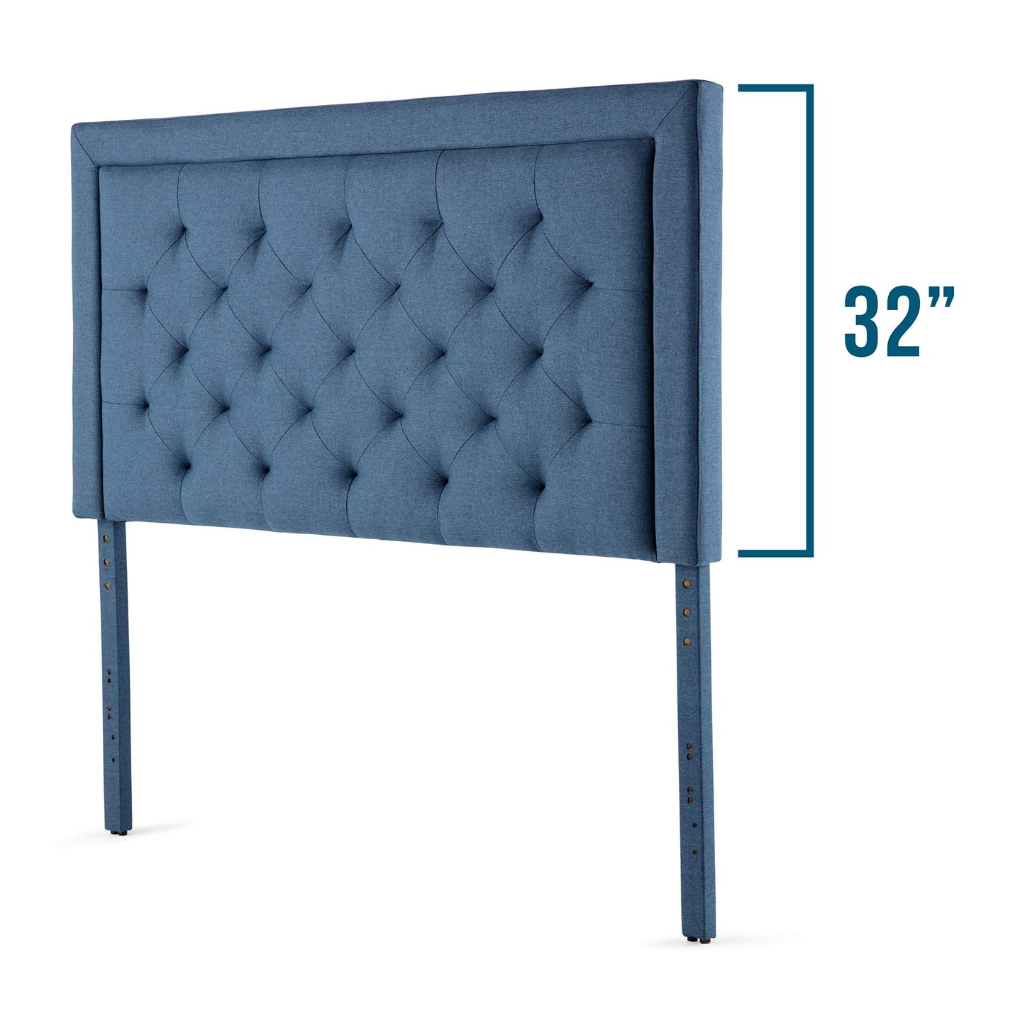 LUCID Bordered Upholstered Headboard with Diamond Tufting Twin/Twin XL Cobalt