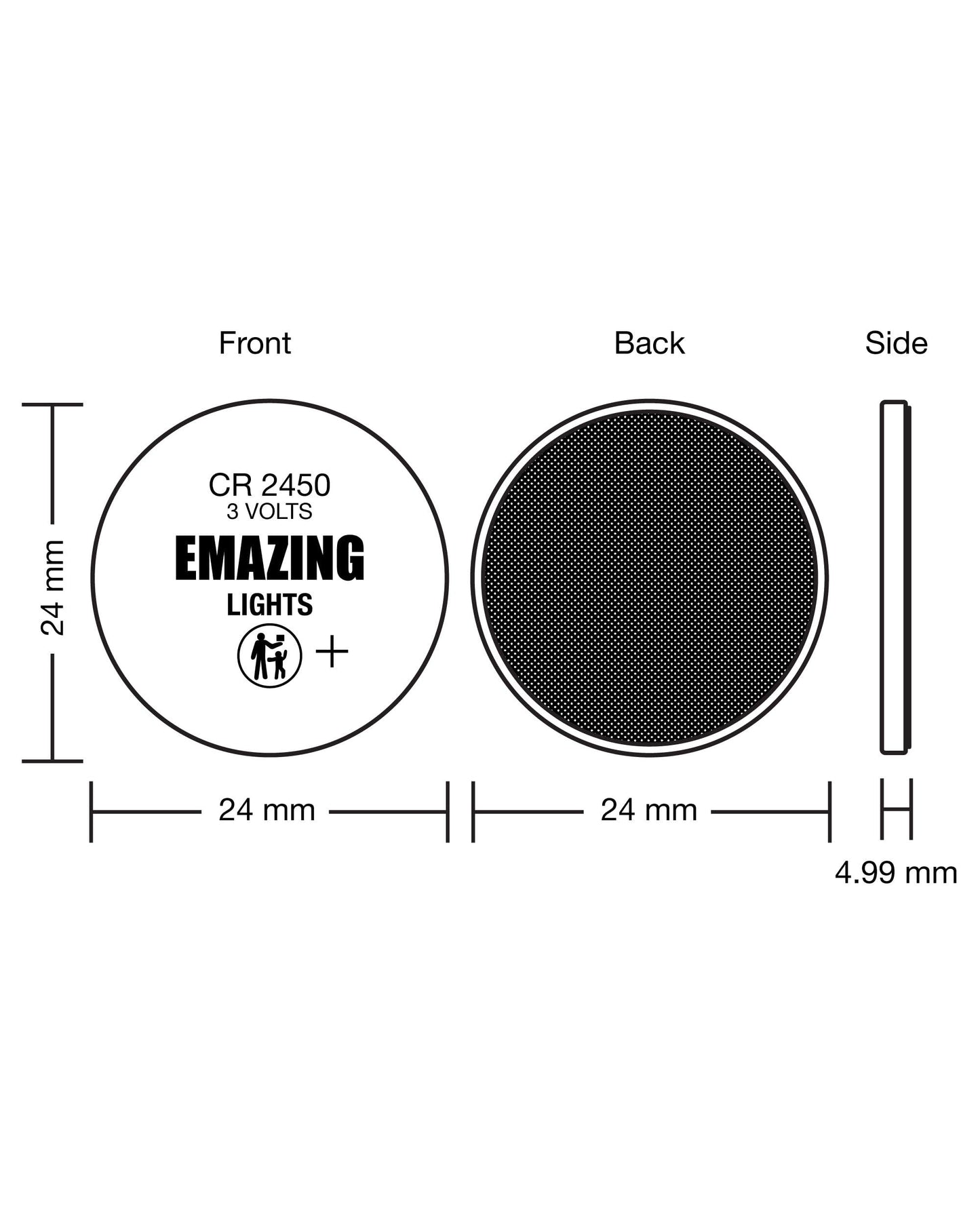 EmazingLights CR2450 Batteries 3 Volt Lithium Coin Cell 3V Button Battery (20 Pack)