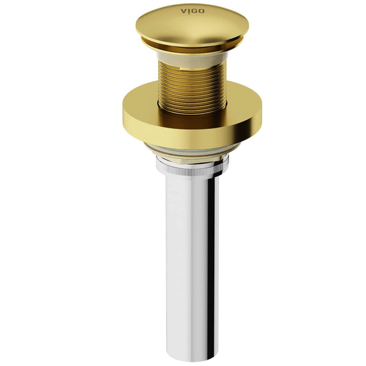 VIGO 2.75" Diameter Vessel Bathroom Sink Pop-Up Drain and Mounting Ring Without Overflow in Matte Gold Finish