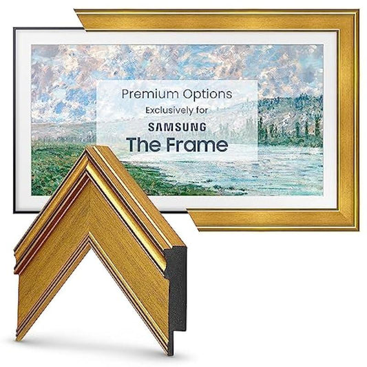 Frame My TV Deco TV Frames - Antique Gold Smart Frame Compatible Only with Samsung The Frame TV (55", Fits 2021-2024 Frame TV)