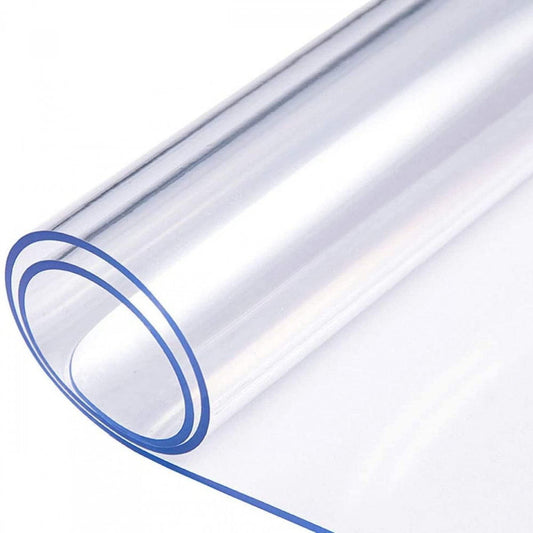 Coollery 54 X 58 Inch 1.5mm Thick Clear Table Cover Protector with Corner Protector, Table Protector for Dining Room Table, Clear Plastic Tablecloth Protector, Clear Tablecloth Pad for Kitchen Wood