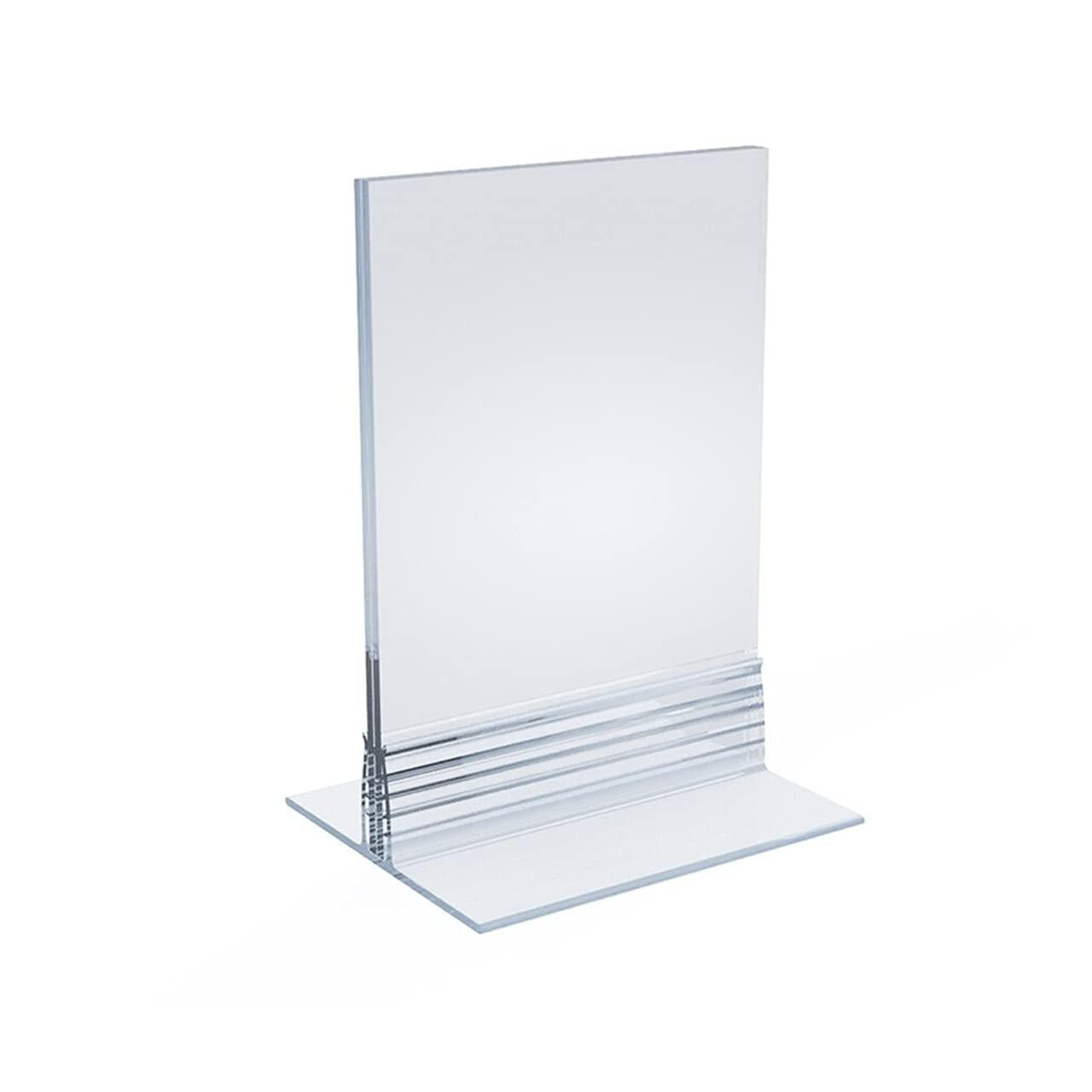 Azar Displays 223074 Non Glare Vertical/Horizontal T-Strip Sign Holder Size :3.5" X 5, 20-Pack