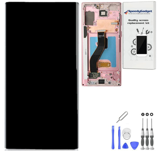 [Aura Pink Frame] for Samsung Note 10 6.3" Inch AMOLED Display Touch Screen Digitizer Replacement LCD