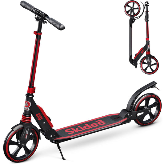 SKIDEE Scooter for Kids Ages 6-12 -Scooters for Teens 12 Years and Up-Adult Scooter with Anti-Shock Suspension -Scooter for Kids 8 Years and Up with 4 Adjustment Levels Handlebar Up to 41 Inches High