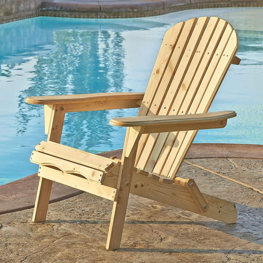 W Home Lounge Chair, Natural Finish