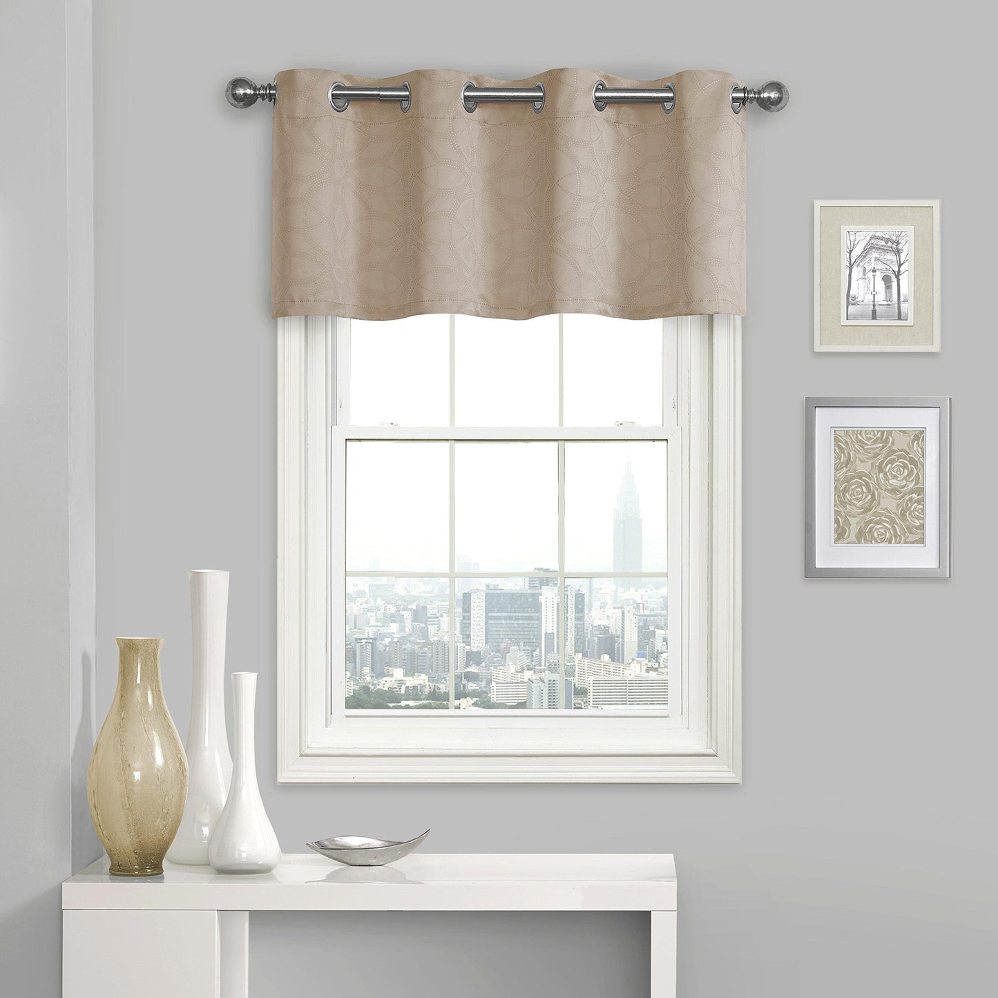 Eclipse Kingston Grommet Top Curtains for -Kitchen and Living Room, 52" x 18", Natural