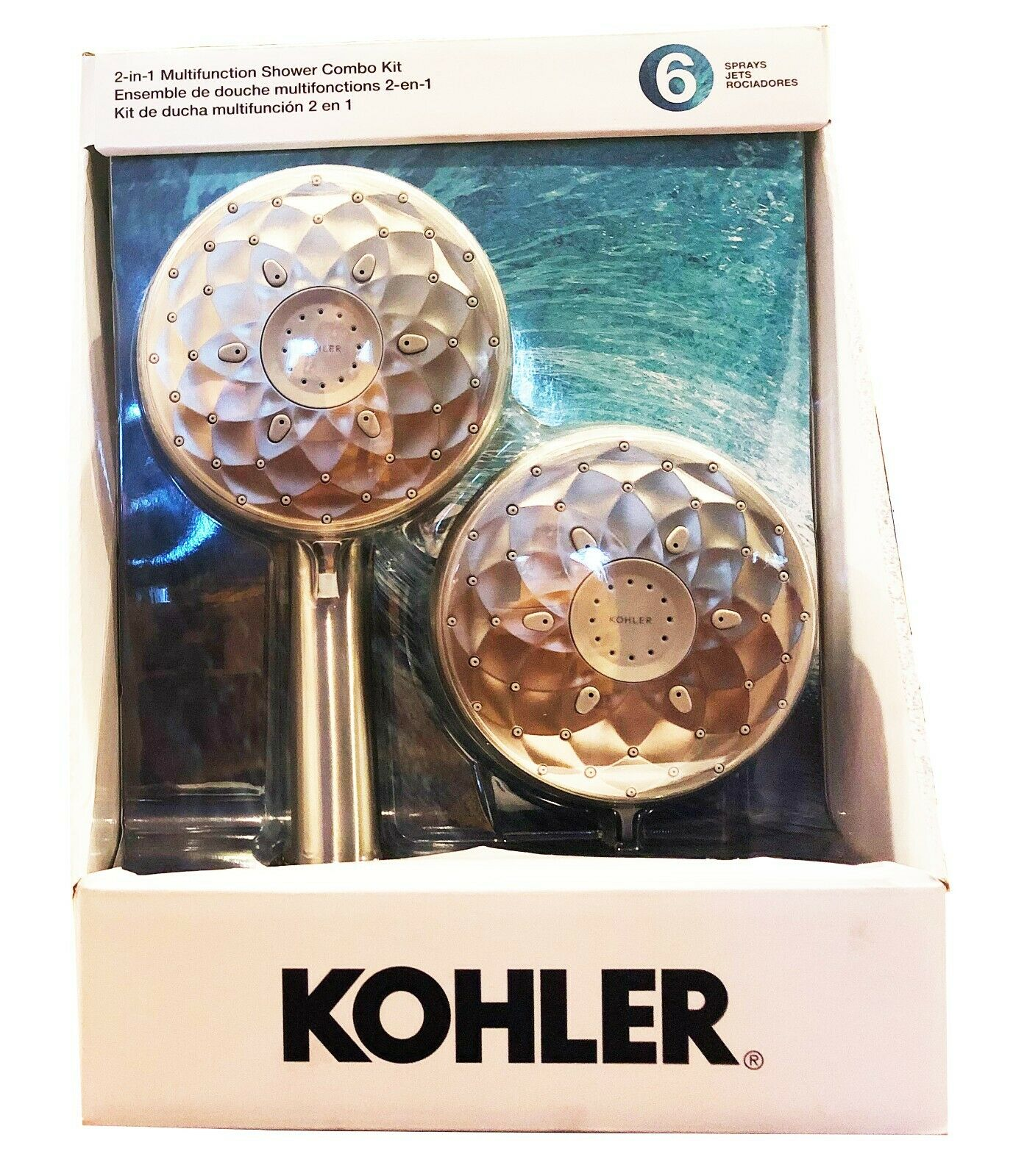 Kohler Rosewood 2-in-1 Multifunction Shower Combo Kit w/ 6 Spray Jets ( Box slightly damaged )