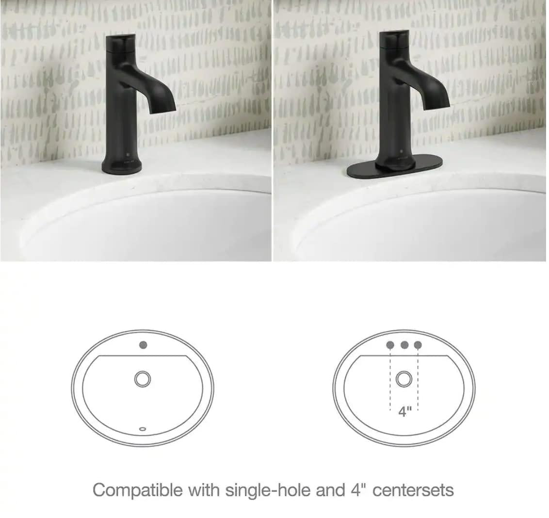 Kohler Mistos Battery Powered Touchless Single Hole Bathroom Faucet in Matte Black