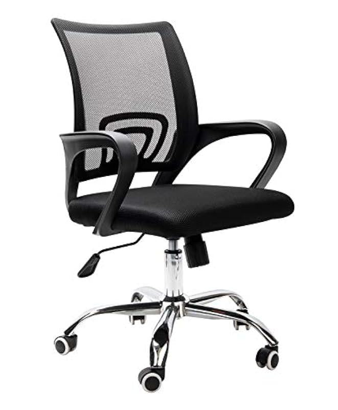 Mind Reader 9-to-5 Collection, Swivel Office Chair with Wheels L x 22.5" W x 33-37" H, Black