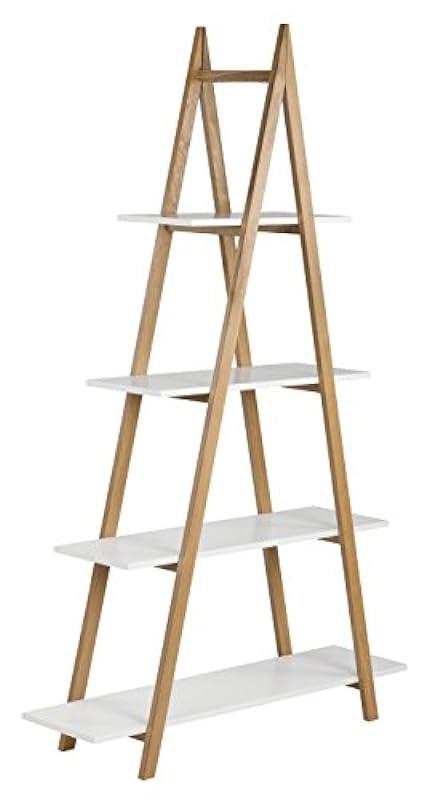 Universal Expert Abacus, Ladder Bookshelf, Oak and White