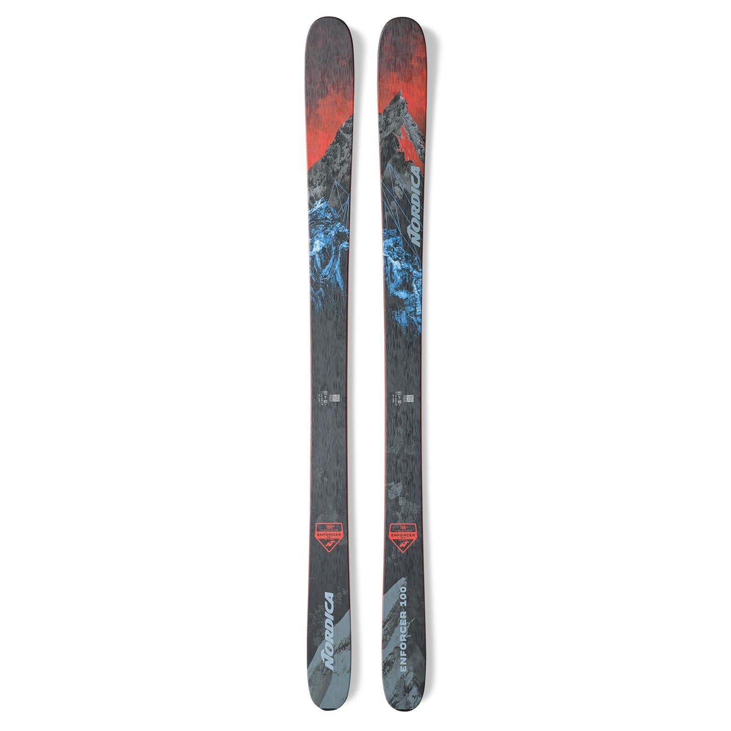 NORDICA Men's Enforcer 100 Skis | Durable High-Performance Smooth Lightweight Versatile All-Mountain Skis, Red/Black, Size: 179