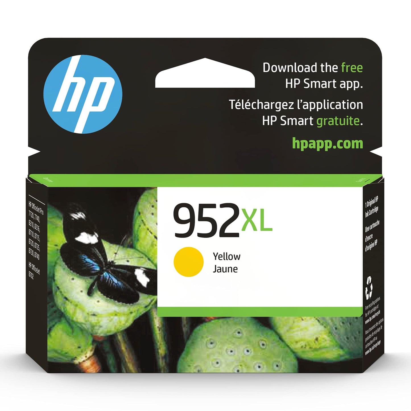 HP 952XL Yellow High-yield Ink Cartridge | Works with HP OfficeJet 8702, HP OfficeJet Pro 7720, 7740, 8210, 8710, 8720, 8730, 8740 Series | Eligible for Instant Ink | L0S67AN