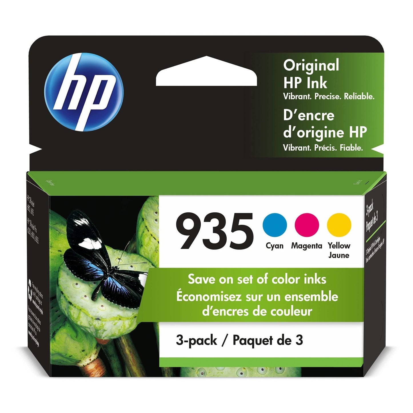 HP 935 Cyan, Magenta, Yellow Ink Cartridges (3-pack) | Works with HP OfficeJet 6810; OfficeJet Pro 6230, 6830 Series | N9H65FN