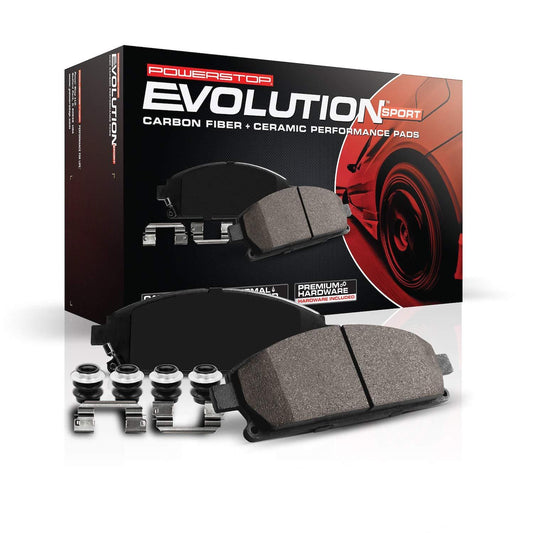 Power Stop Z23-1549 Front Z23 Evolution Sport Carbon Fiber Infused Ceramic Brake Pads with Hardware