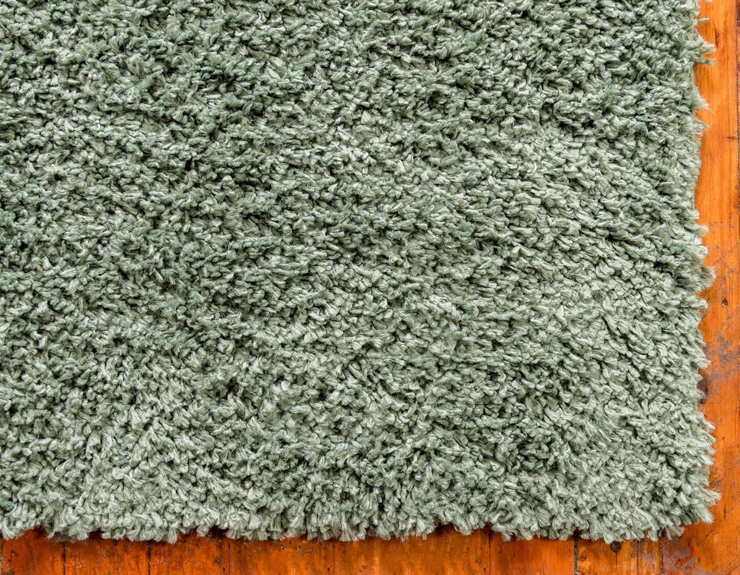 Unique Loom Zermatt Shag Collection Rug – 7' x 10' Sage Shag Rug Perfect for Bedrooms, ETC 3146033