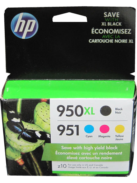 HP 950XL Black & 951 Cyan, Magenta & Yellow Ink Cartridges C2P01FN