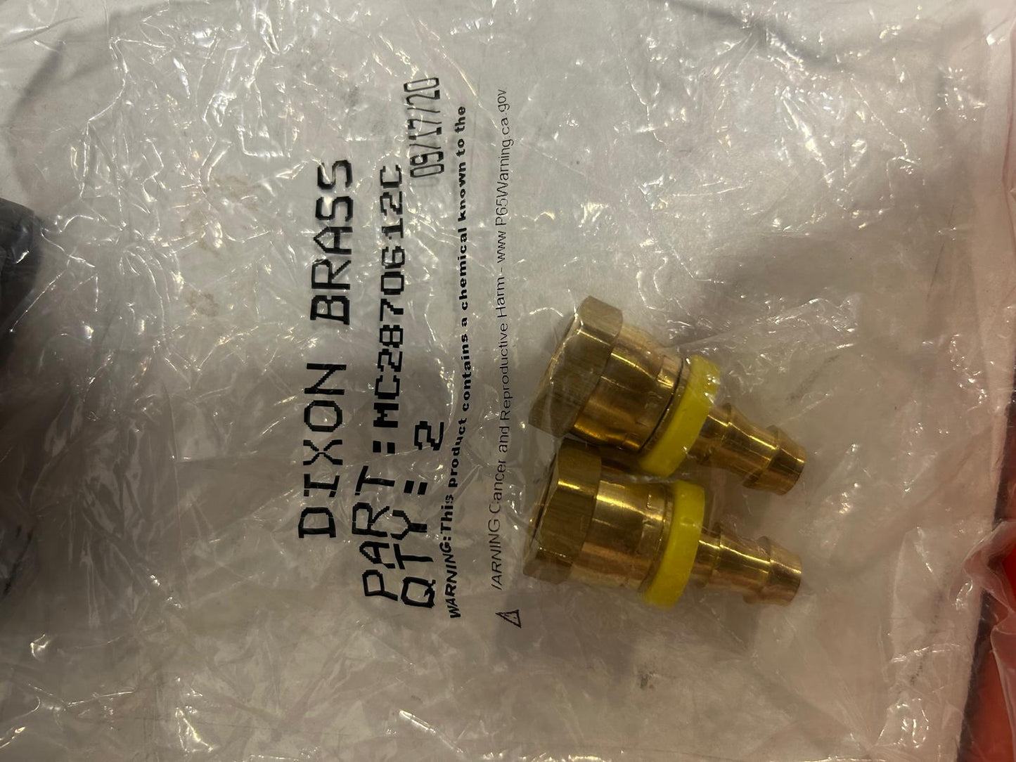 Dixon Barbed push on hose connector 7/8 unf 1/2 barb (2 pack)