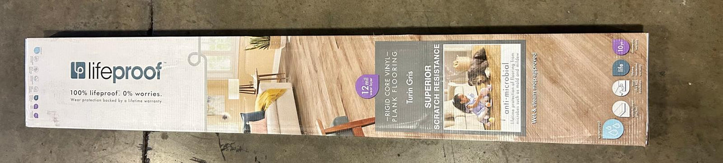 Turin Gris 12 MIL x 7 in. x 48 in. Waterproof Click Lock Vinyl Plank Flooring (19.02 sq. ft./case)