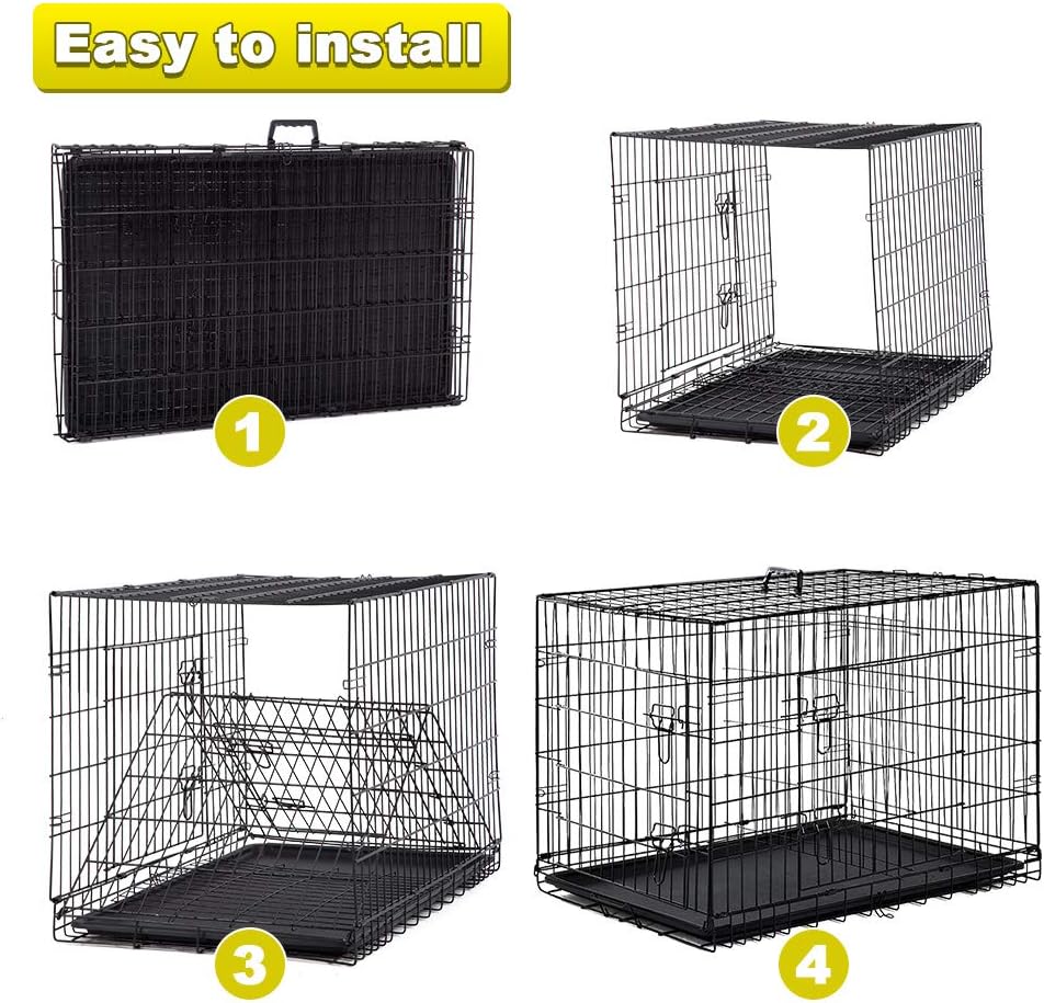 Amazon Basics 30 Inch Outdoor and Indoor Pet Dog Cage Crate with Doub Link Plus Shop