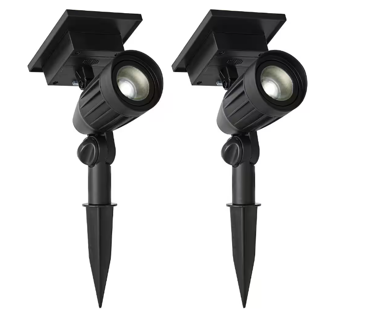 Hampton Bay Solar 50 Lumens Black Outdoor LED (2-Pack)