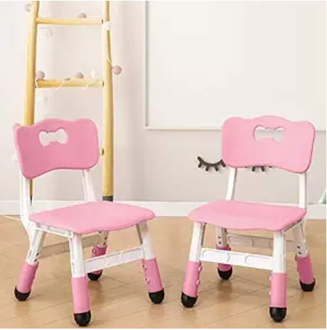 WHY TOYS Adjustable Kid Chairs Indoor (2-Pack, Pink)