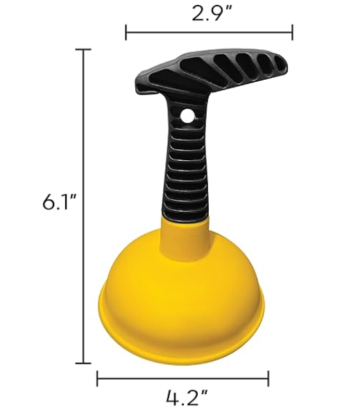 Plungeroo Sink Plunger, Powerful Mini Plunger with Short Handle