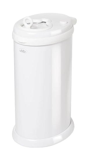 Ubbi Steel Diaper Pail, Odor Locking, White