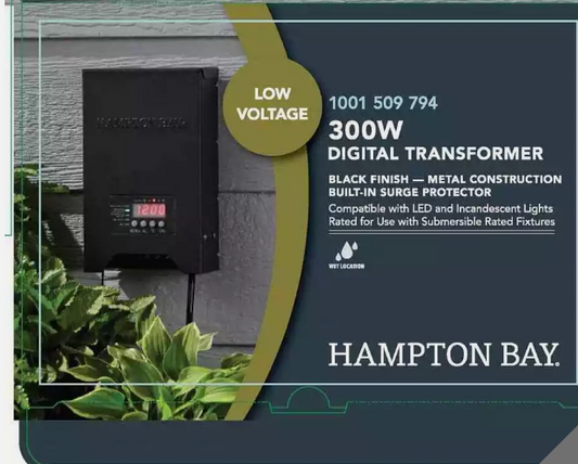 Hampton Bay Low-Voltage 300-Watt Landscape Lighting Transformer  DIY-300PS