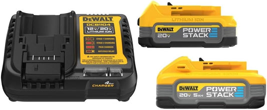 DEWALT DCBP315-2C 20V MAX POWERSTACK Lithium-Ion Batteries and Charger Starter Kit (1.7 Ah/5 Ah)