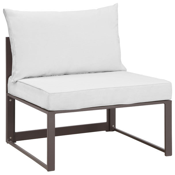 Modway Fortuna Armless Outdoor Patio Chair Model # EEI-1520-BRN-WHI