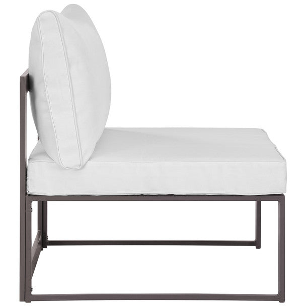 Modway Fortuna Armless Outdoor Patio Chair Model # EEI-1520-BRN-WHI