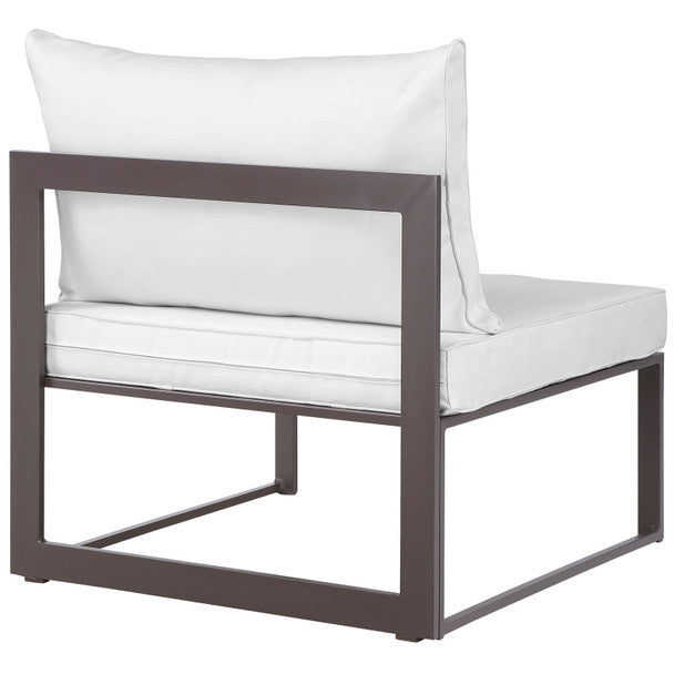 Modway Fortuna Armless Outdoor Patio Chair Model # EEI-1520-BRN-WHI