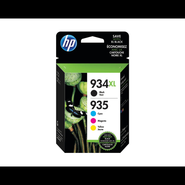 HP 934XL Black/935 Cyan, Magenta, Yellow High-Yield Ink Cartridges N9H66FN