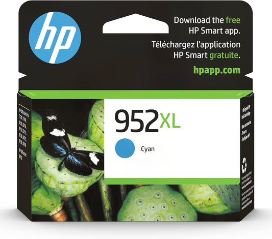 HP 952XL Cyan High-yield Ink Cartridge | Works with HP OfficeJet 8702, HP OfficeJet Pro 7720, 7740, 8210, 8710, 8720, 8730, 8740 Series | Eligible for Instant Ink | L0S61AN