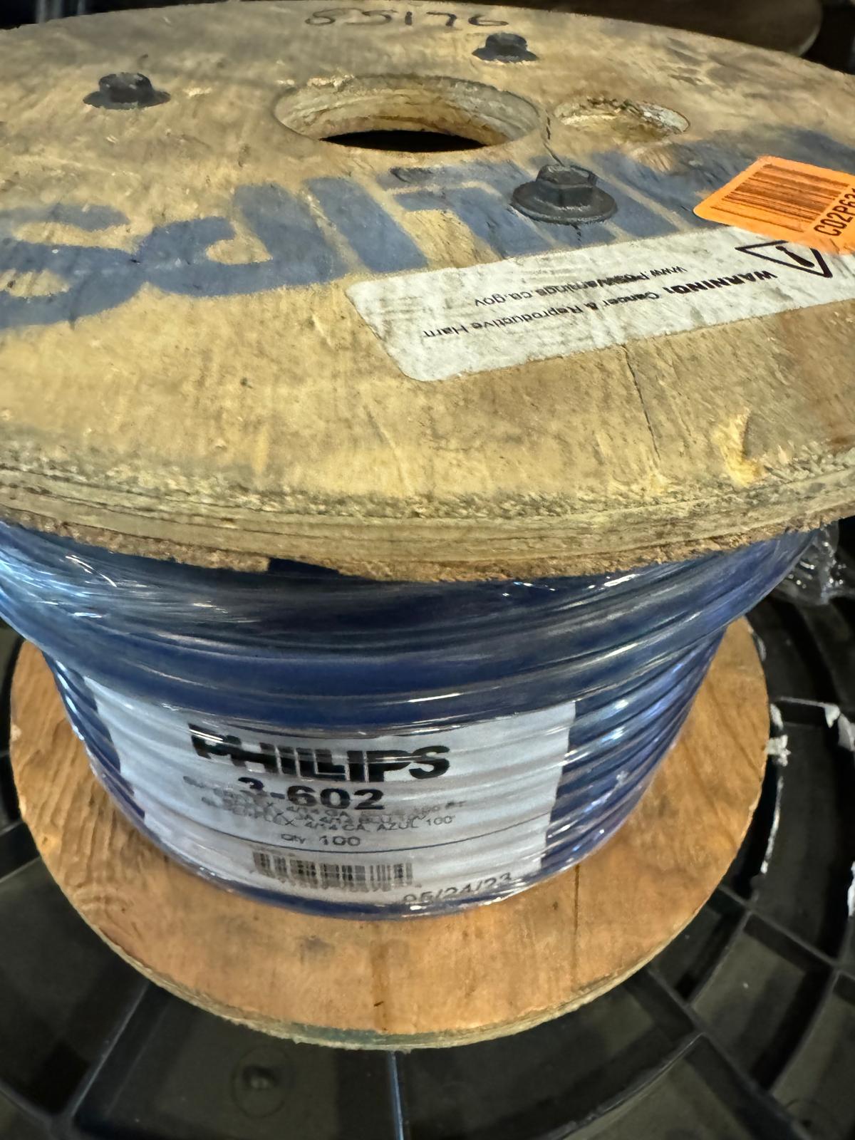 Phillips Industries 14/4C Arctic Superflex SAE J1128 Disposal Cable Blue/100ft -