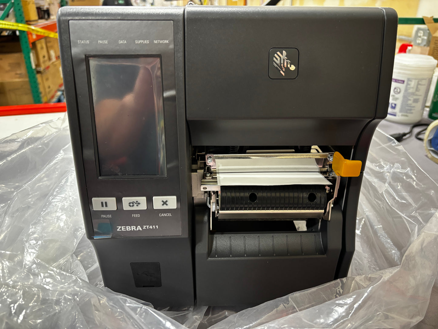ZEBRA ZT411 Thermal Transfer Industrial Printer 203 dpi Print Width 4 in Serial USB Ethernet Bluetooth Peeler with Liner Take-Up ZT41142-T310000Z (ZT41142-T31A000Z)