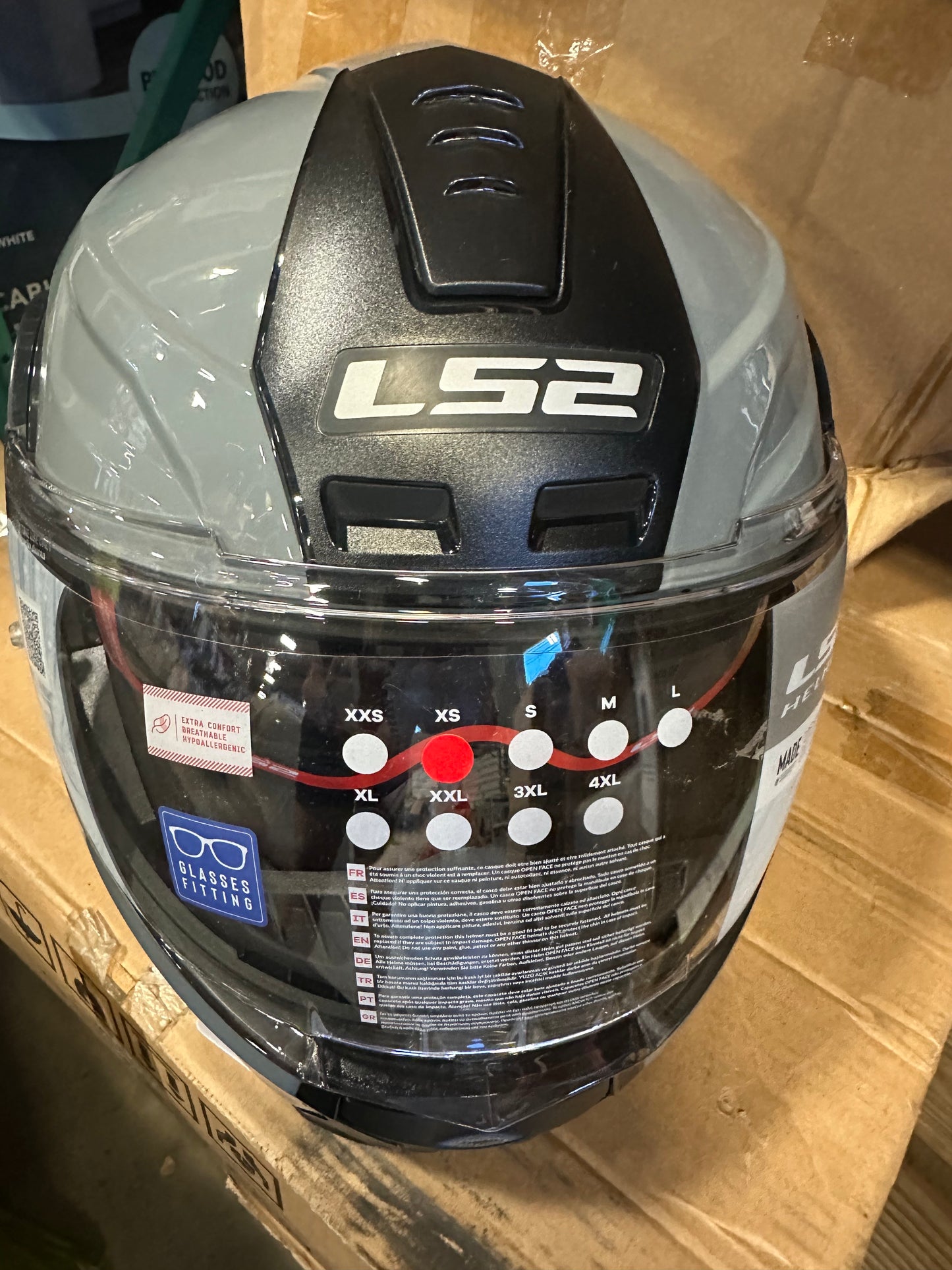 LS2 Horizon Modular Motorcycle Helmet Gloss Battleship Gray XS