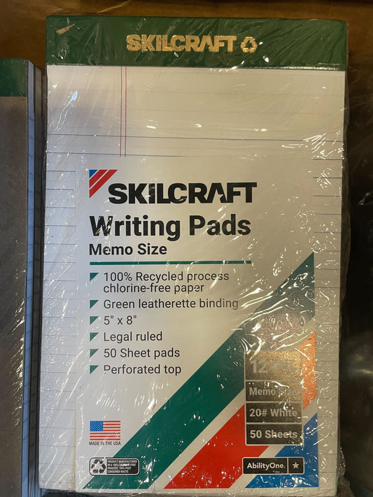 Skilcraft 5 X 8 In Wide-Rule Chlorine-Free Pads (50-Sheets) (12-Pack)